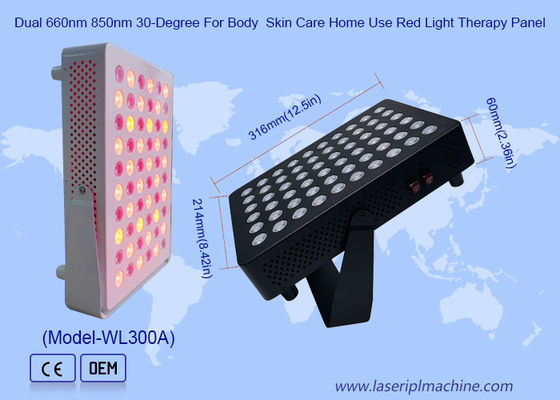 Dual 660nm 850nm 30 grados para el cuidado de la piel del cuerpo panel de terapia de luz roja de uso doméstico