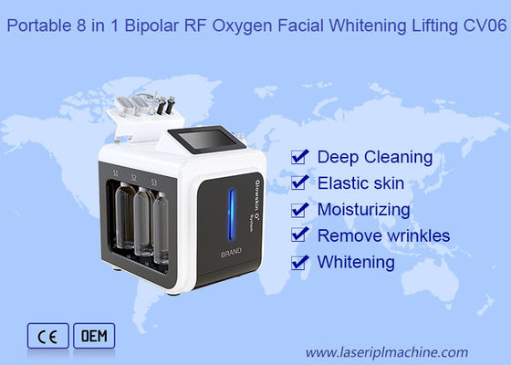 Buen precio 8 en 1 máquina de elevación facial de la belleza del oxígeno bipolar del RF que blanquea en línea