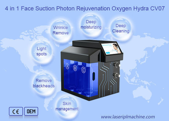 Buen precio 4 en 1 blanquear facial del oxígeno del rejuvenecimiento del fotón de la succión de la cara en línea