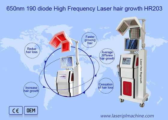 Máquina del crecimiento del pelo del laser del diodo de los estimuladores 650nm con el detector de la cámara