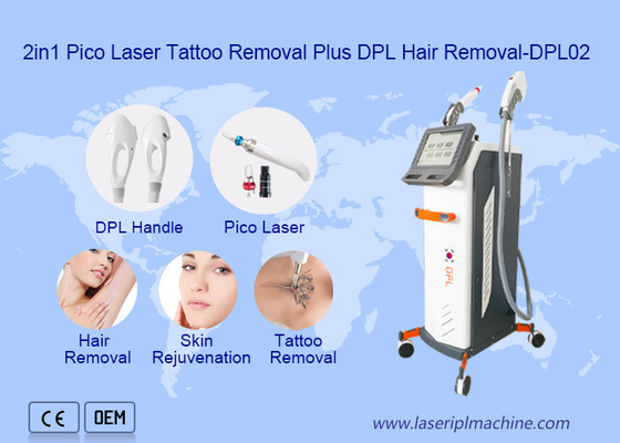 2 en 1 retiro Pico Laser Tattoo Removal Beauty del pelo de la máquina de Dpl
