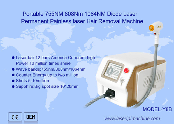 Máquina portátil 808nm de la belleza del retiro del pelo del laser del diodo del poder más elevado